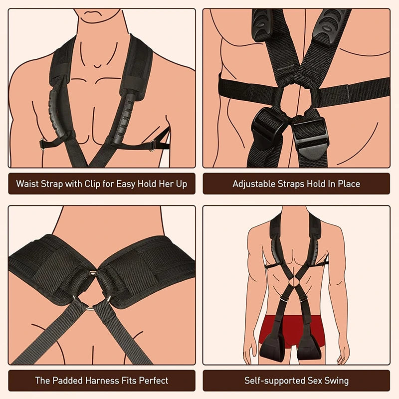 Bondage Sex Swings with Waist Straps Support