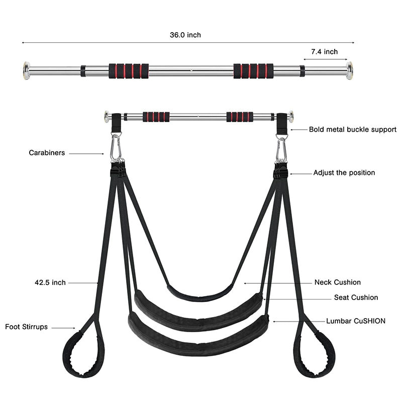 Portable Door Sex Swing with 3 Cushion