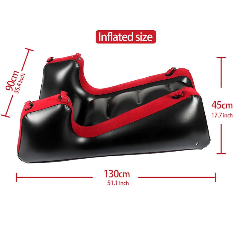 Split Leg Type Inflatable Flocking PVC Ramp Pillow