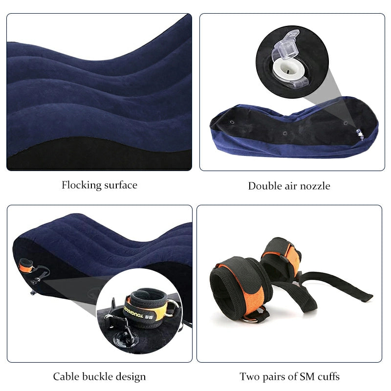 Portable PVC Flocking Inflatable Sex Sofa