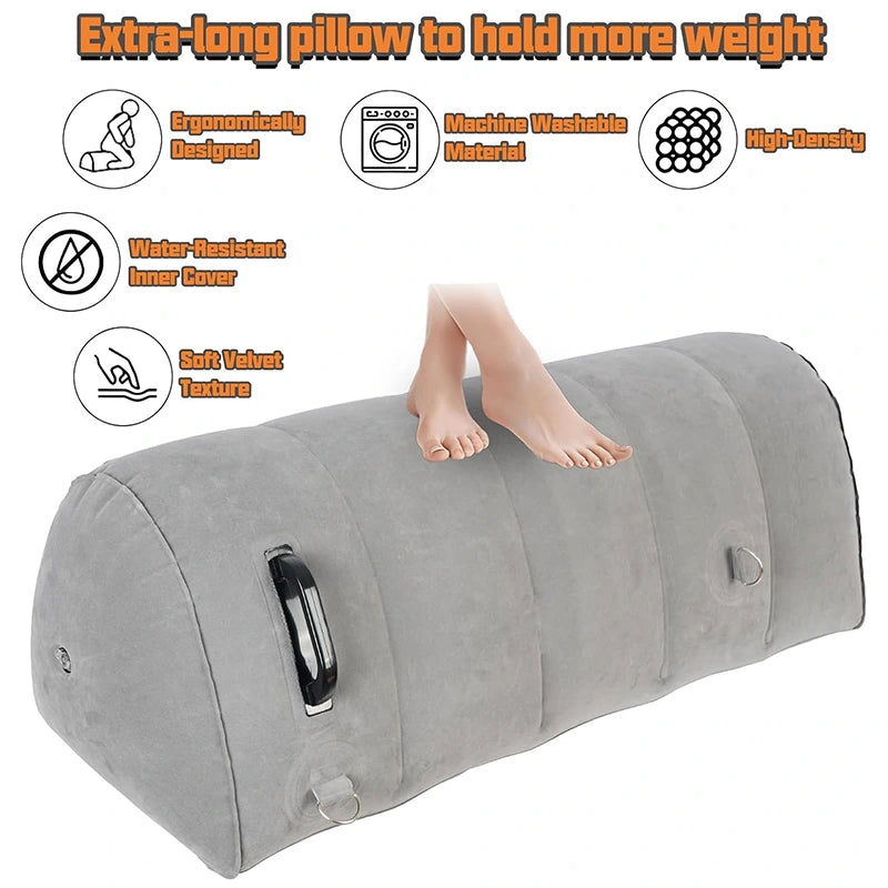 Extra-Long Inflatable Sex Pillow With Restraints