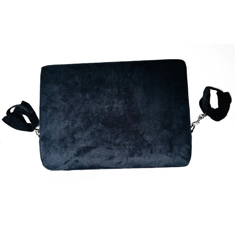 Black Ramp Sex Pillow with Handcuffs