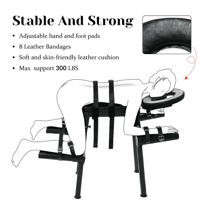Sex Bench with Adjustable Wrist Straps