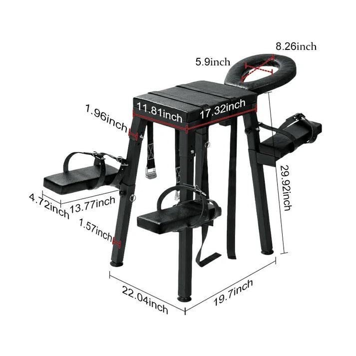 Sex Bench with Adjustable Wrist Straps