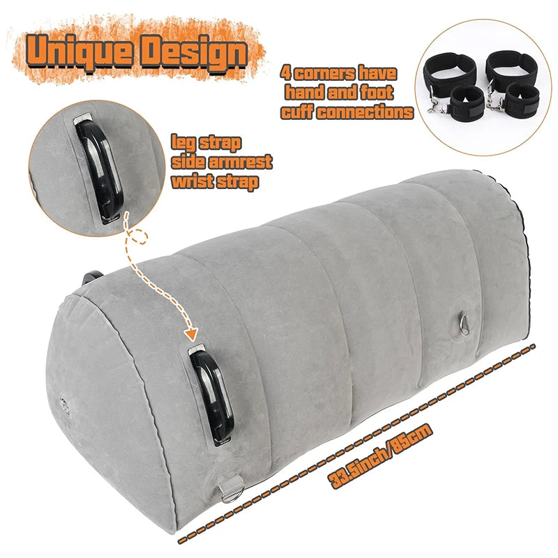 Extra-Long Inflatable Sex Pillow With Restraints